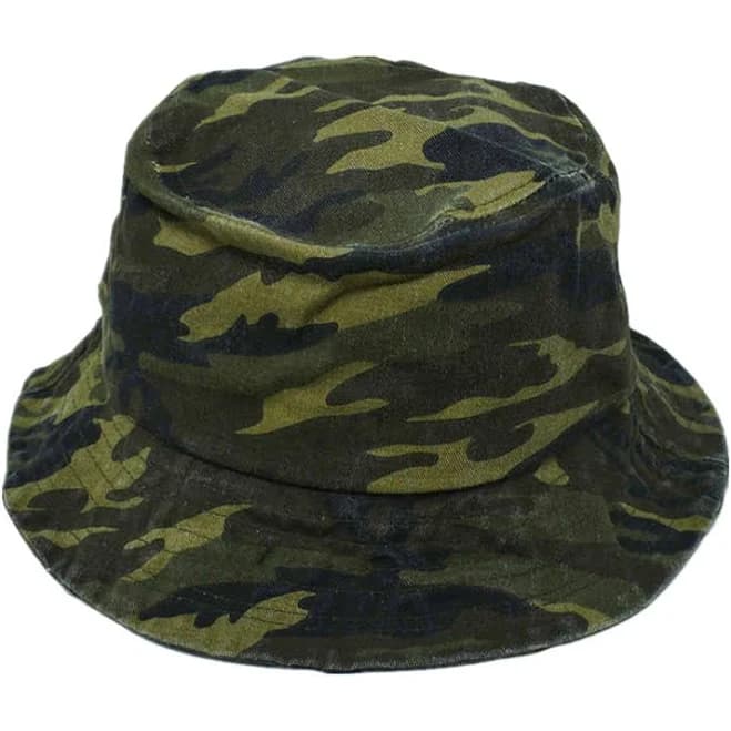 Unisex Summer 100% Cotton Bucket Hat Vintage Camouflage Sun Safari