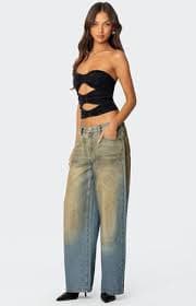 Edikted Ariella Cut Out Strapless Top | Pacsun
