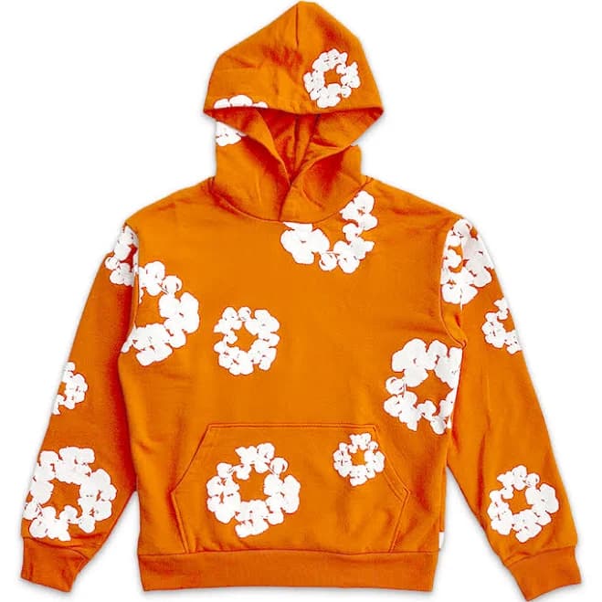 Cotton Wreath Hoodie "Orange" X-Large
