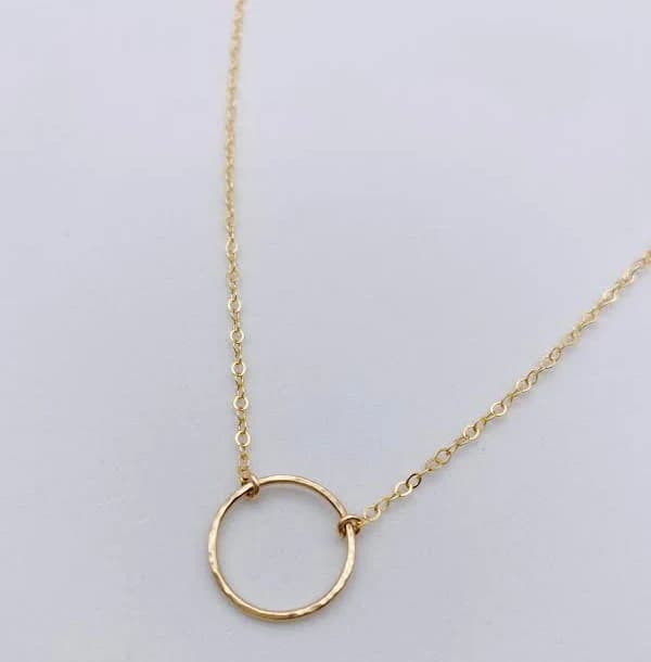 Hammered Gold Filled Pendant Necklace