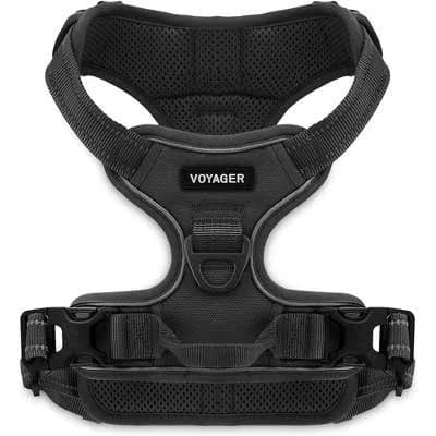 Voyager Dog Harness Dual Leash Attachment No-Pull Control Adjustable Soft Strong Pet Harness For Medium And Large Dogs With 3M Reflective