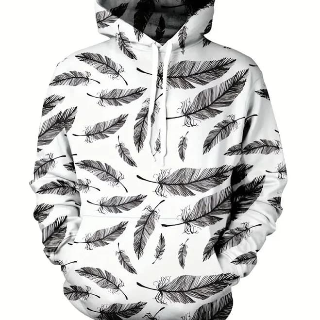 Geometric Print Hooded Jacket with Adjustable Drawstring