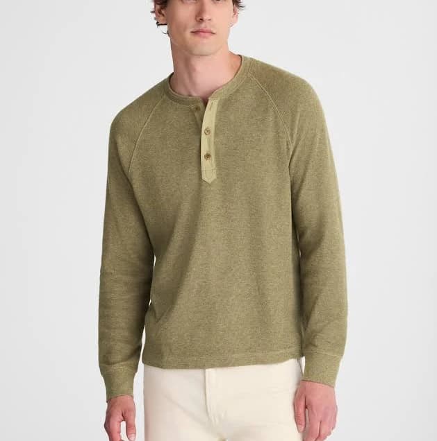 Madewell Men's French Rib Knit Long-Sleeve Henley Tee