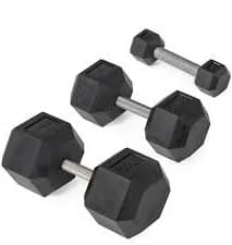 Straight Stainless Steel Hex Dumbbells