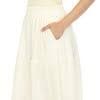 Women's Pleated Tiered Maxi Skirt Champagne Xlarge -White Mark : Target