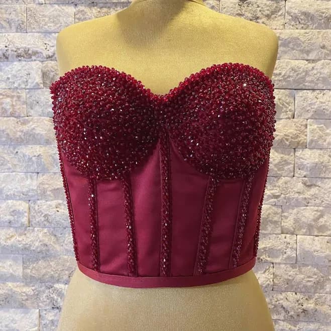 Sparkly Rhinestone Satin Corset