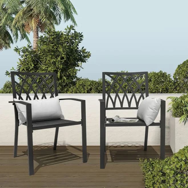 Ebern Designs Rainen Outdoor Patio Dining Chair (Set of 2)
