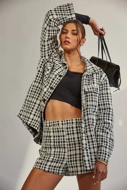 Lana Oversized Plaid Jacket