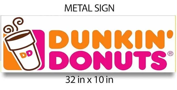 Dunkin donuts sign large 32in store display coffee shop