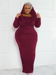 Plus Size Women Solid Off Shoulder Long Sleeve Draped Bodycon Stretch Elegant Maxi Dress from Dhgate Plus size Dresses - price 49.2