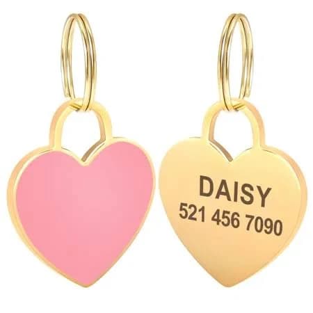 Didog Personalized Heart Dog Tag