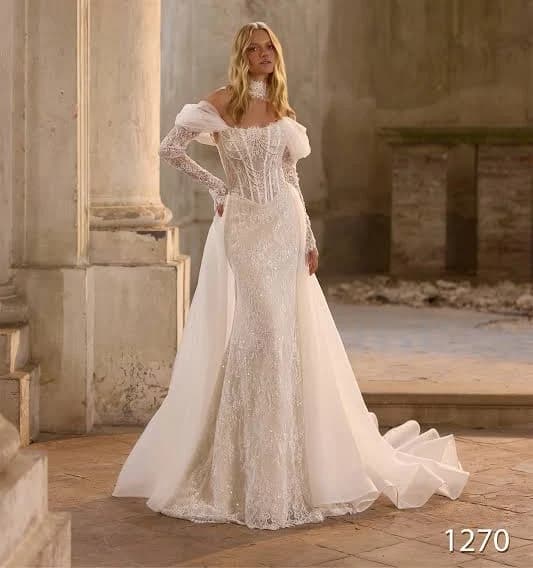 Marelli Off-Shoulder Lace Corset Wedding Dress