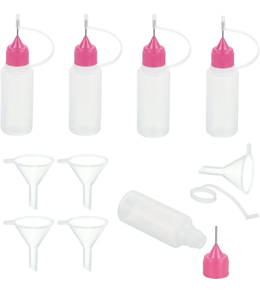 5Pcs Needle Tip Squeeze Bottle,15ml/0.51oz Glue Tip BottlesPink,with 5 Funnel. uxcell. Quilling. 679134316648