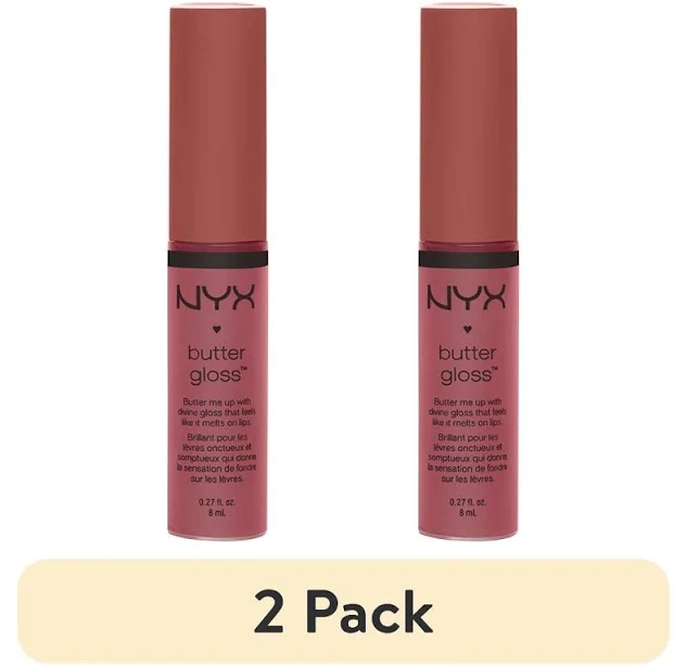 (2 pack) NYX Professional Makeup Butter Gloss, Non-Sticky Lip Gloss, Angel Food Cake, 0.27 Oz