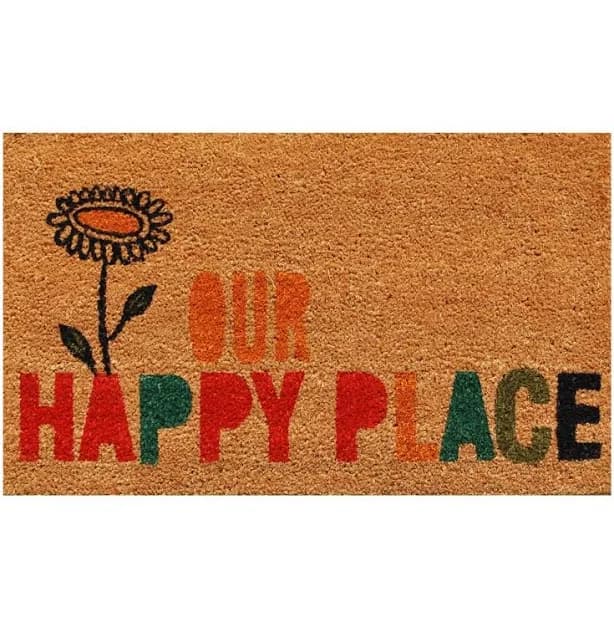 121901729 Our Happy Place Doormat, 17" x 29"