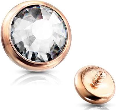 14g Rose Gold Flat Gem Bezel Set