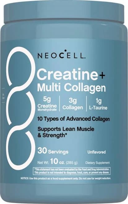 NeoCell - Creatine + Multi Collagen Bio-Peptides Protein, Unflavored - 30 Servings - 10 oz (285 grams)