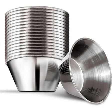 Stock Your Home 1.5 oz Stainless Steel Condiment Cups, Individual Portion Dipping Sauce Cups