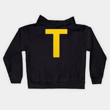Letter T Gold Kids Hoodie