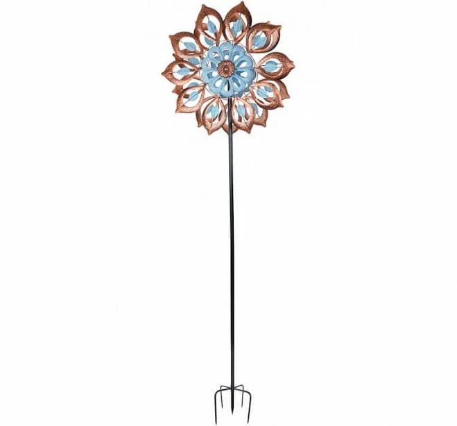 Alpine Corporation Antique Flower Kinetic Wind Spinner Garden Stake SLL2658