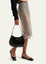 Prada Rhinestone-Embroidered Mesh Midi Skirt - Bergdorf Goodman