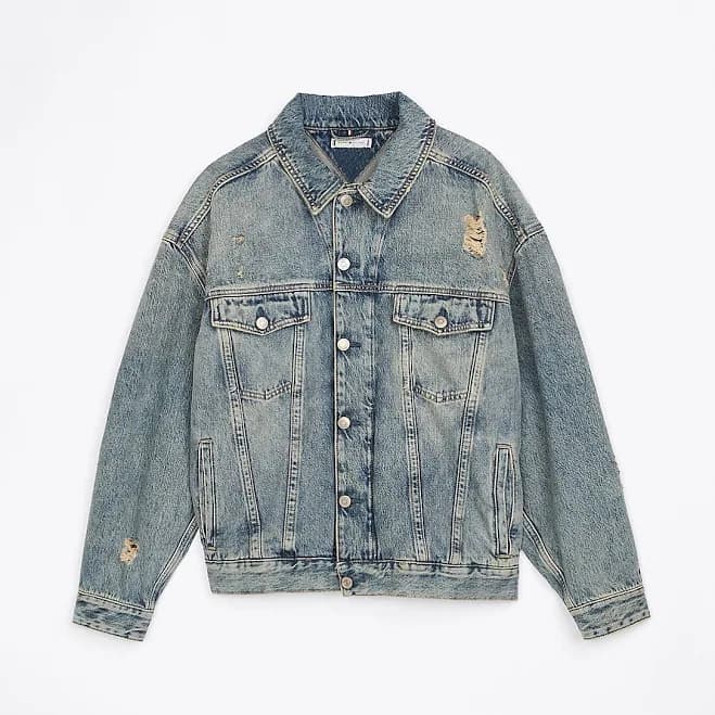 Tommy Hilfiger Women's Oversized Distressed Denim Jacket