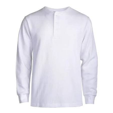 Thelovely Men's Classic Waffle Knit Henley Tee Shirt