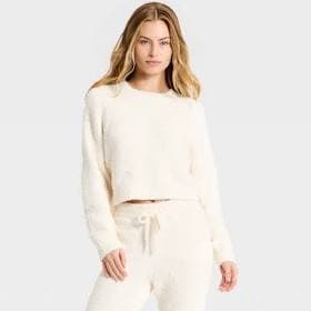 Joylab Women's Valentine's Day Embossed Boucle Sweatshirt
