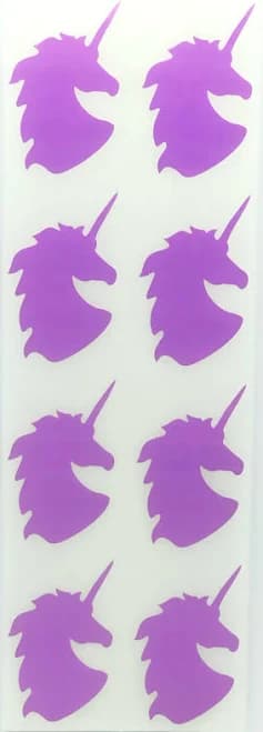 Royal Green Unicorn Party Stickers and 2 inch in Pastel