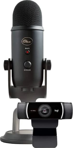 Blue Yeti Microphone and Logitech C922 Pro HD Webcam Pro Streamer Pack