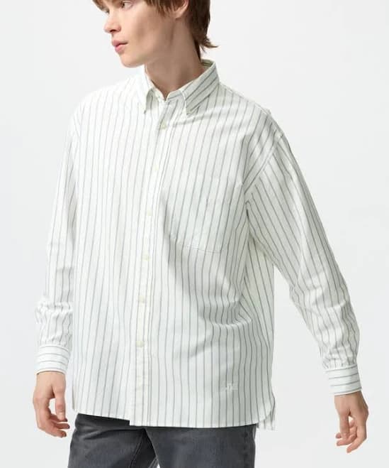 UNIQLO Oxford Oversized Striped Shirt