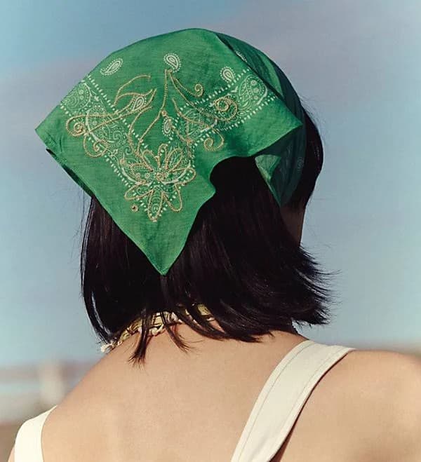 Free People Crawford Embroidered Hair Scarf