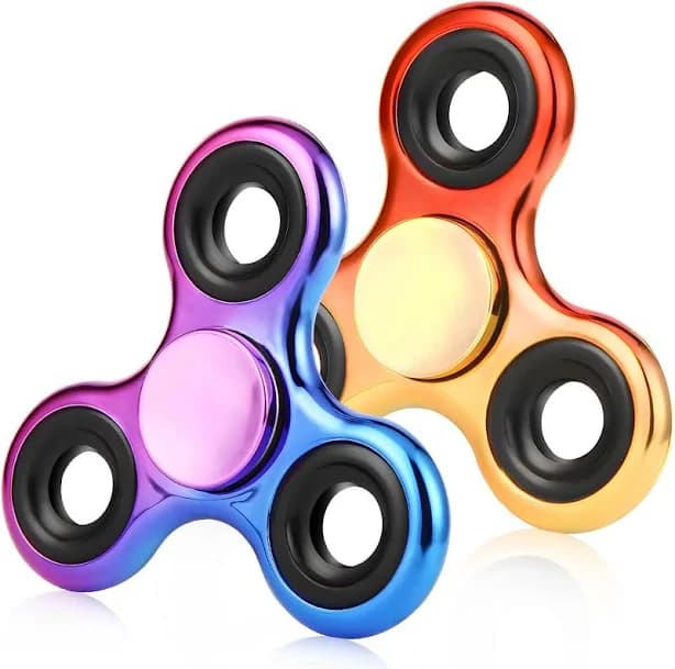 Fidget Spinner 2 Pack, Metal Spinners Purple Blue&red Gold