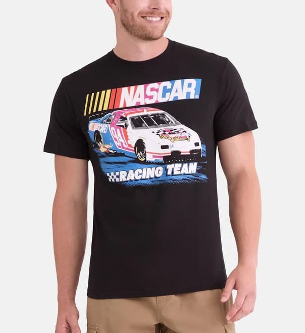 Nascar Men's Cotton Graphic Tee with Short Sleeves