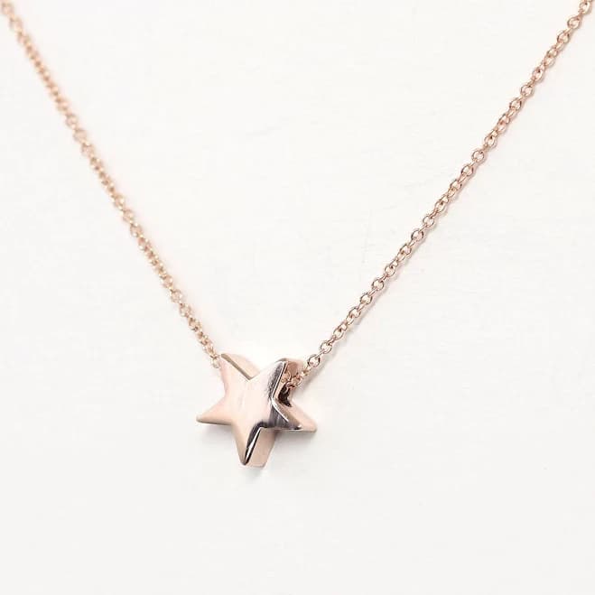14K Solid Gold Star Pendant Necklace
