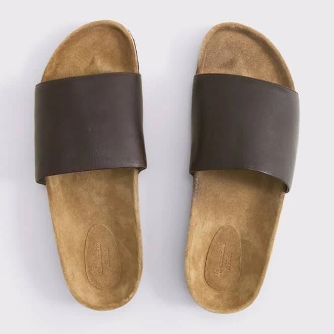 Abercrombie & Fitch Men's Leather Slide Sandals