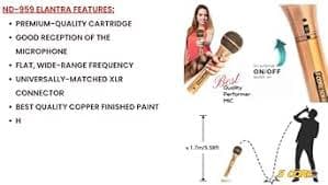 Amazon.com: 5 CORE Professional Dynamic Vocal Microphone Neodymium Cardioid Unidirectional Handheld Mic for Singing + Detachable Cable + Clip Bag ND959 Elantra : Musical Instruments