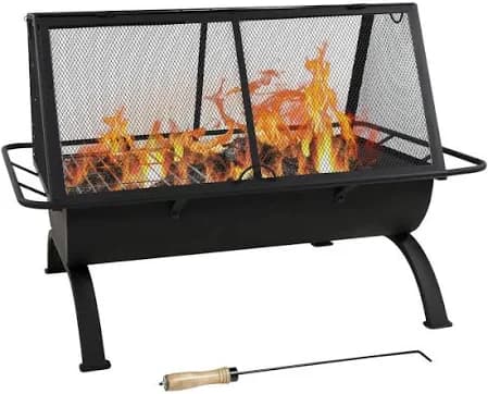 36-Inch Northland Steel Outdoor Fire Pit with Grill - Outdoor Fireplace with Cooking Grate, Spark Screen, Cover, and Poker