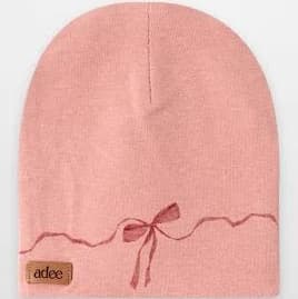 Adee Baby Girl Wavy Ribbon Bow Beanie