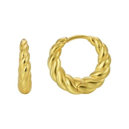 Vintage Gold Plated Chunky Hoop Earrings