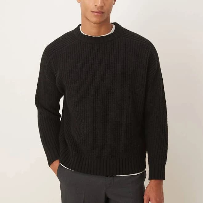 ASOS Oversized Heavyweight Knit Wool Blend Sweater