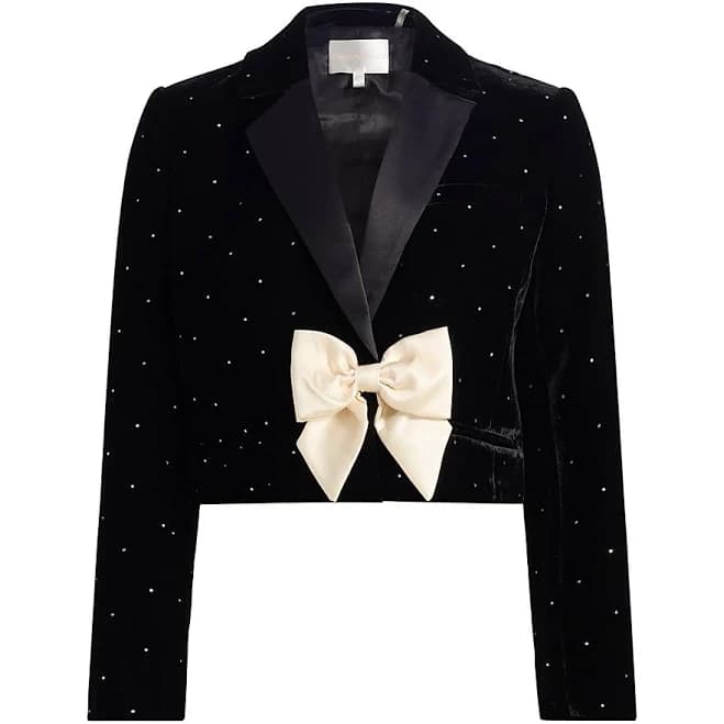 Loveshackfancy Orlisa Cropped Velvet Blazer