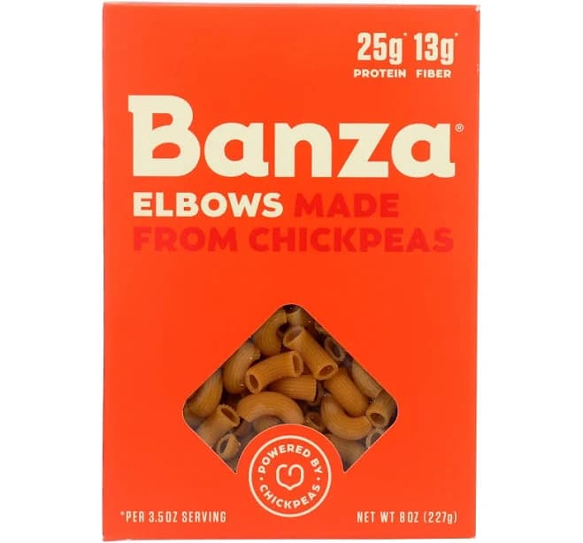 Banza Gluten-Free Chickpea Elbow Pasta, 8 oz (Pack of 6)
