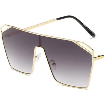 LAVAL S2071 Flat Top Metal Oversize Square Fashion Sunglasses