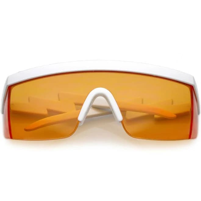 Oversize Semi Rimless Goggle Shield Sunglasses