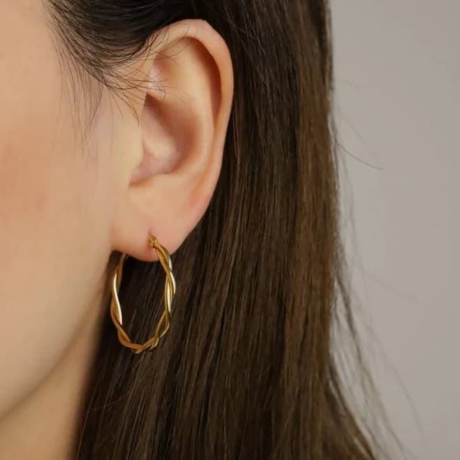 18K Gold Plated Titanium Fill Hoop Earrings