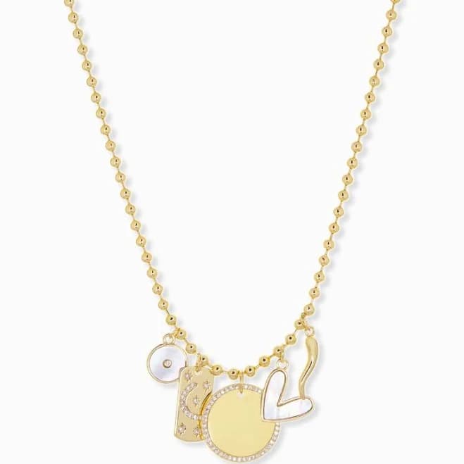 Marlyn Schiff Women's 30" Gold Ball Chain Necklace with Charms