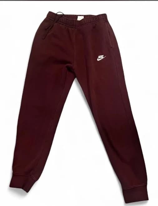 Nike Pants | Nike Burgundy Men's Fleece Joggers With White Logo | Color: Red | Size: S | Mere1085's Closet