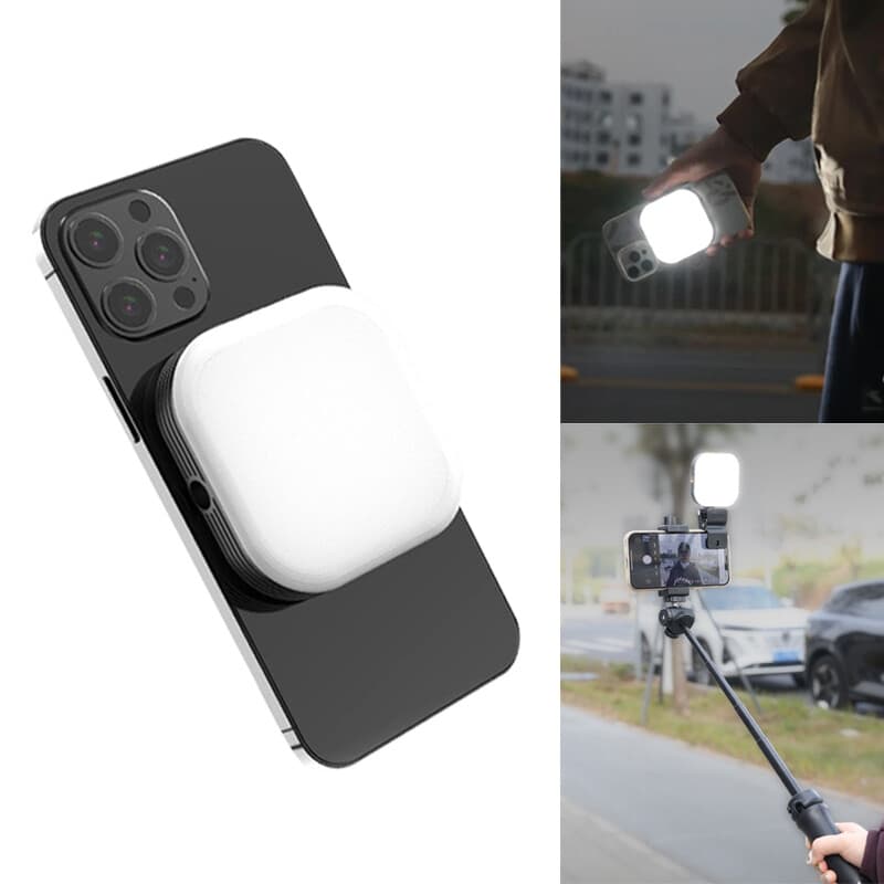 LED Magnetic Light Selfie Fill Light+Clip for iPhone Phone Video Photography | eBay