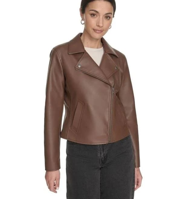 Levi's Women's Faux Leather Asymmetric-Zip Moto Jacket